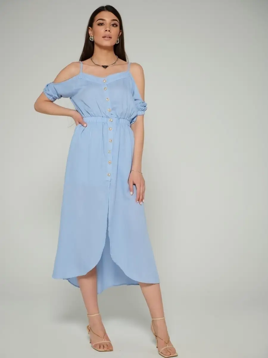 Голубое платье летнее нарядное