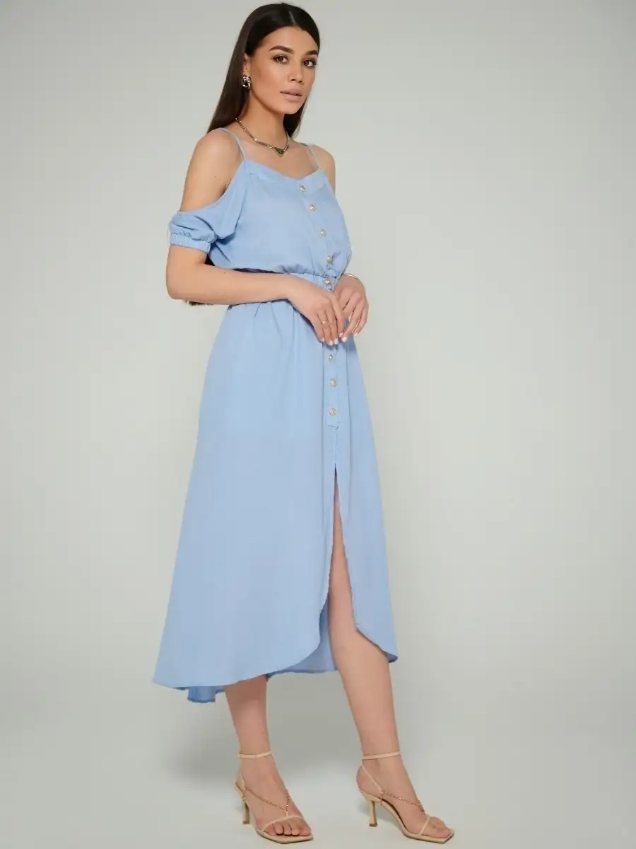 Голубое платье летнее нарядное