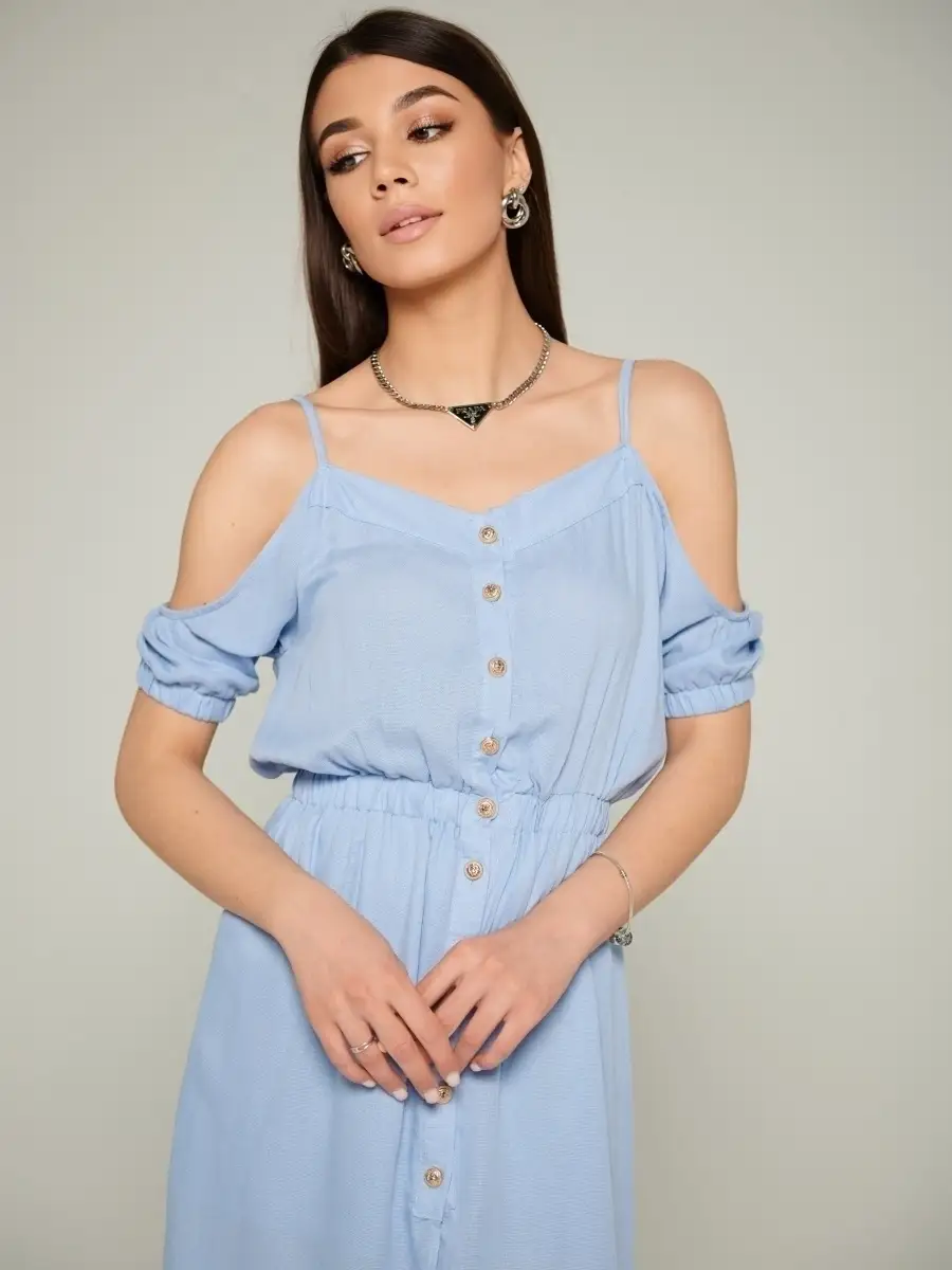 Голубое платье летнее нарядное