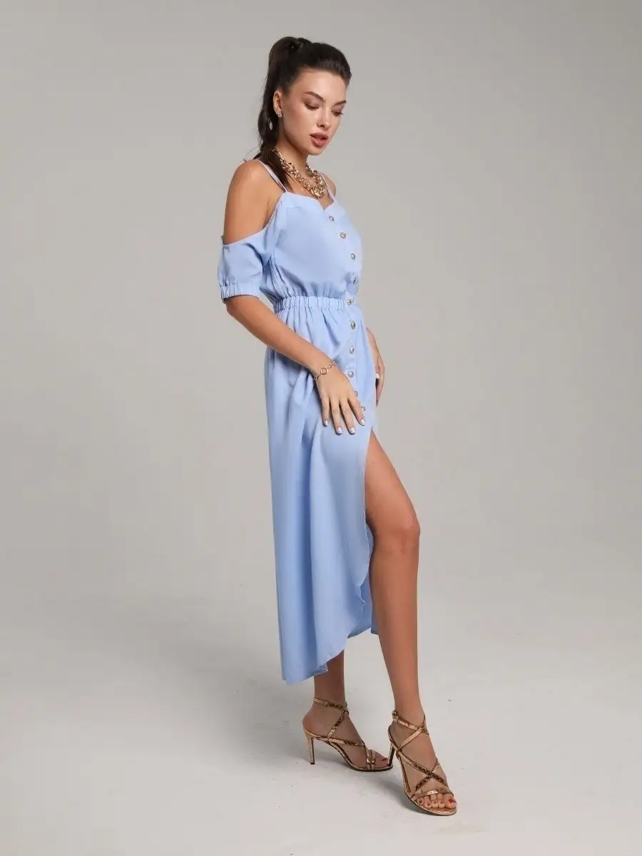 Голубое платье летнее нарядное