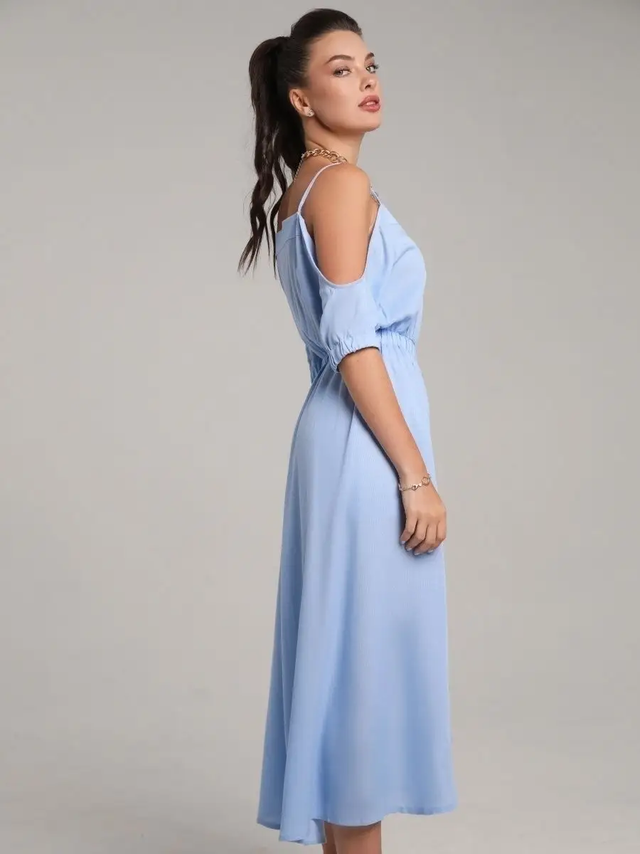 Голубое платье летнее нарядное