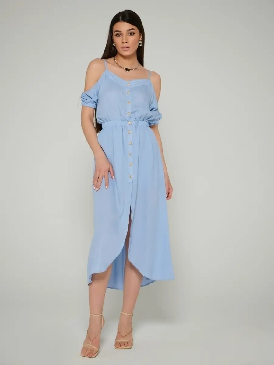 Голубое платье летнее нарядное