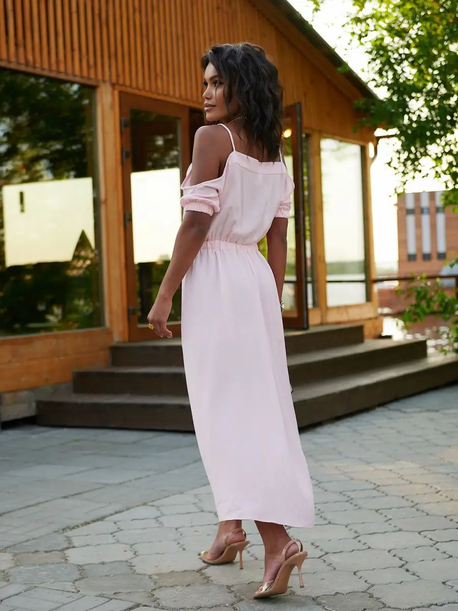 Розовое платье летнее нарядное