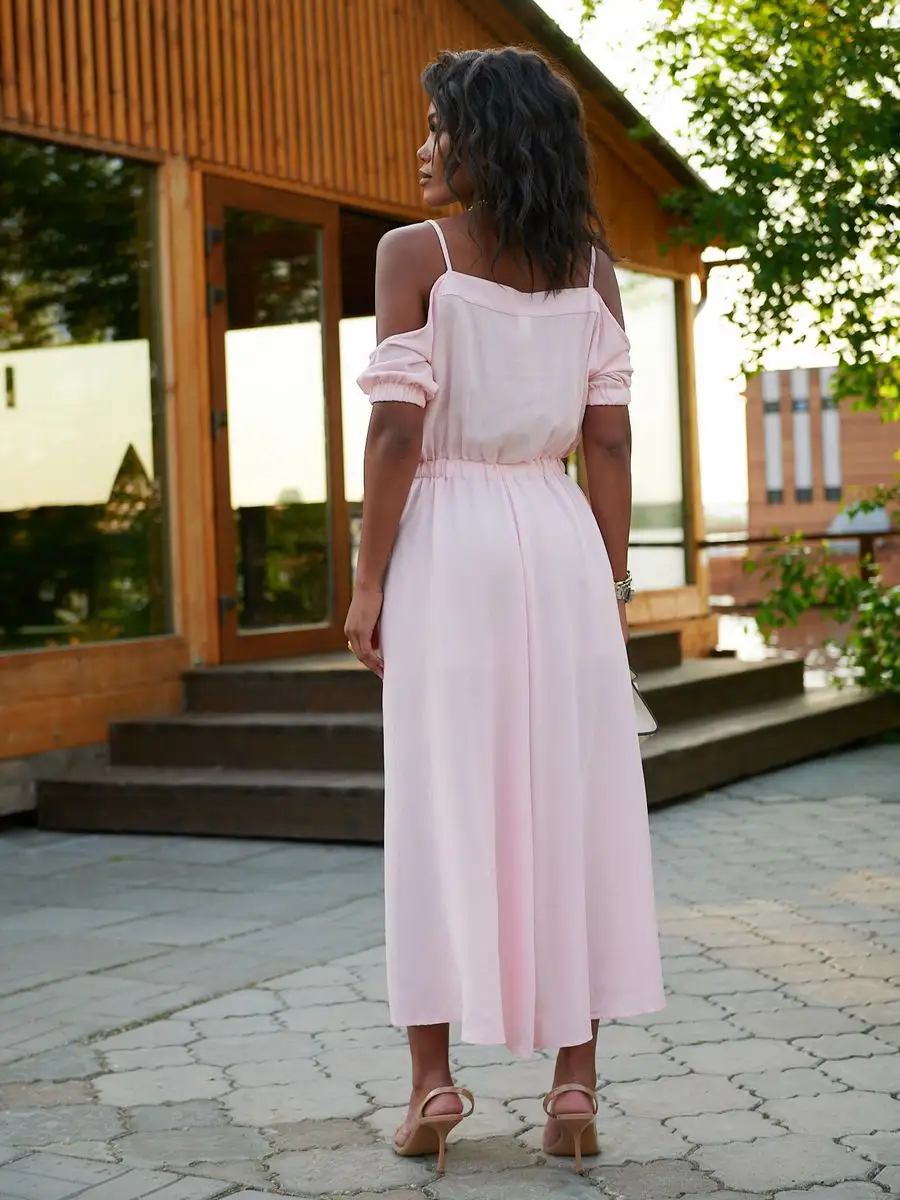 Розовое платье летнее нарядное