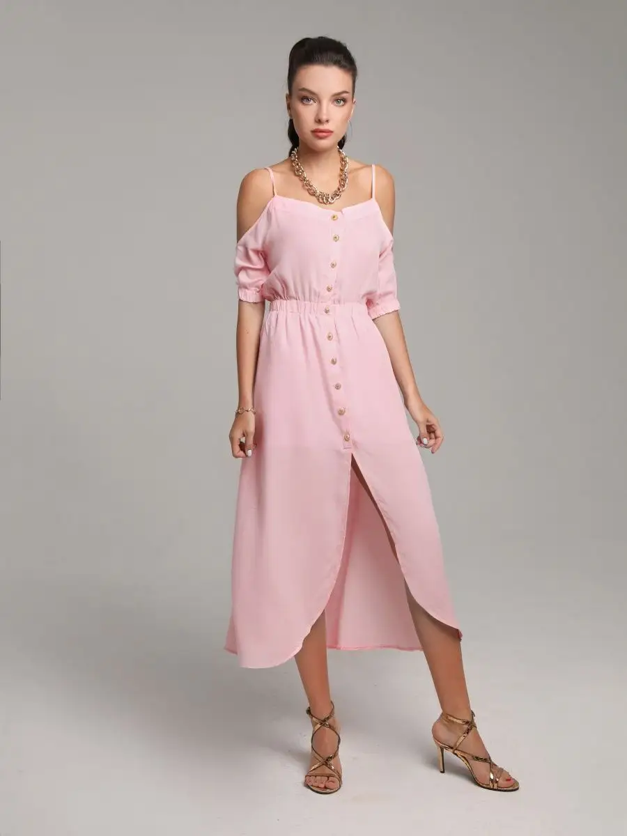 Розовое платье летнее нарядное