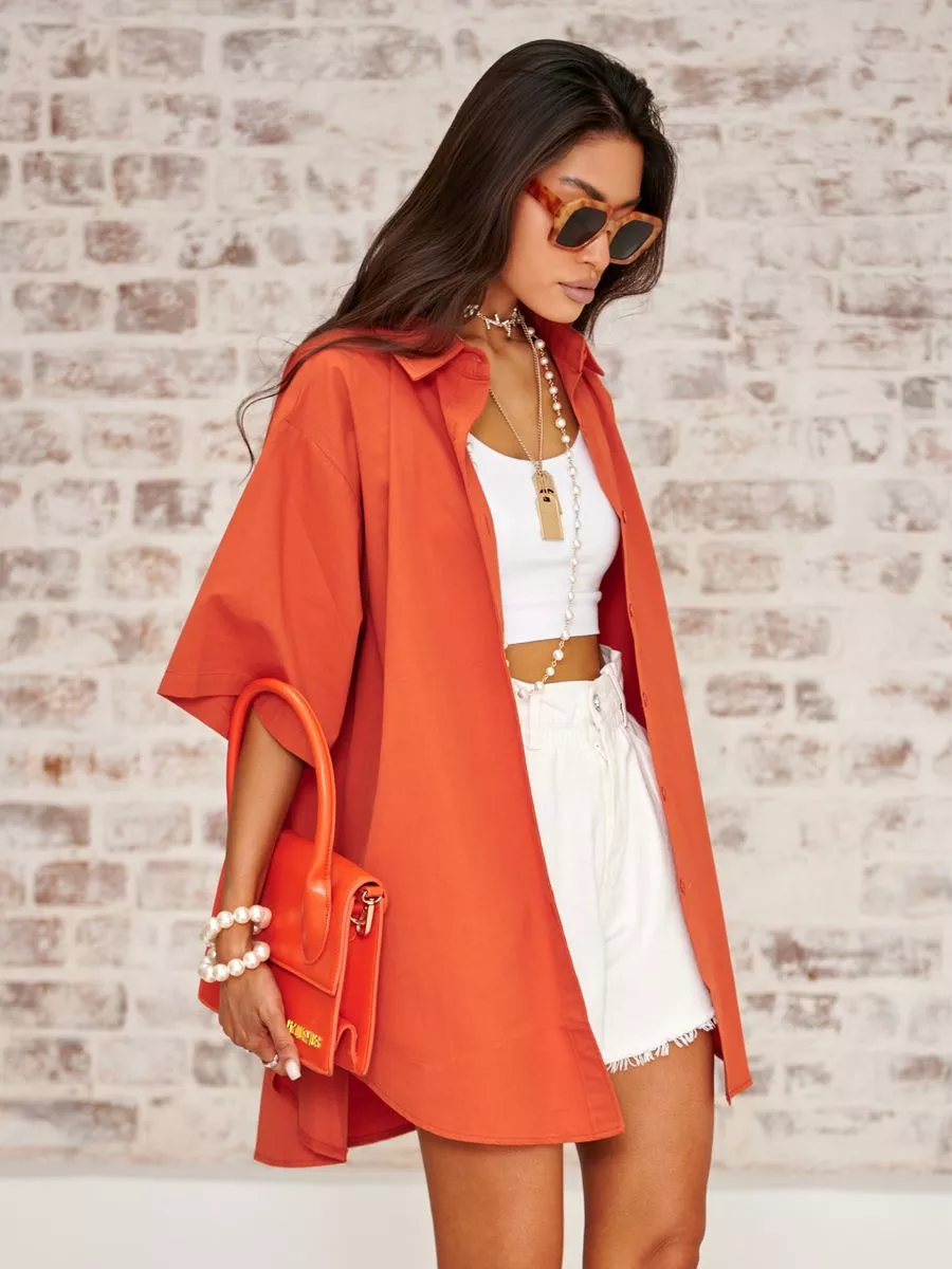 Рубашка оверсайз удлиненная