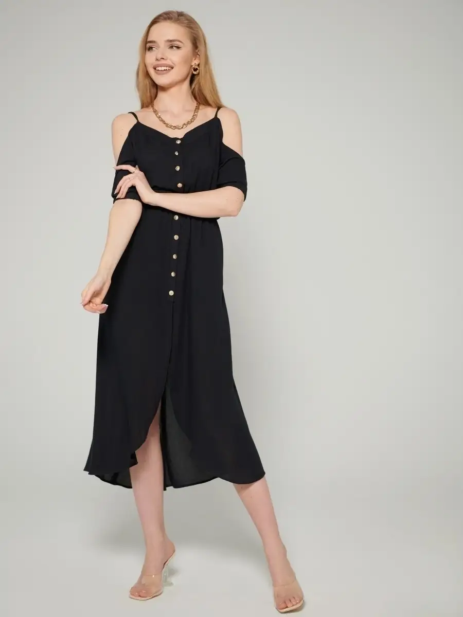 Черное платье летнее нарядное