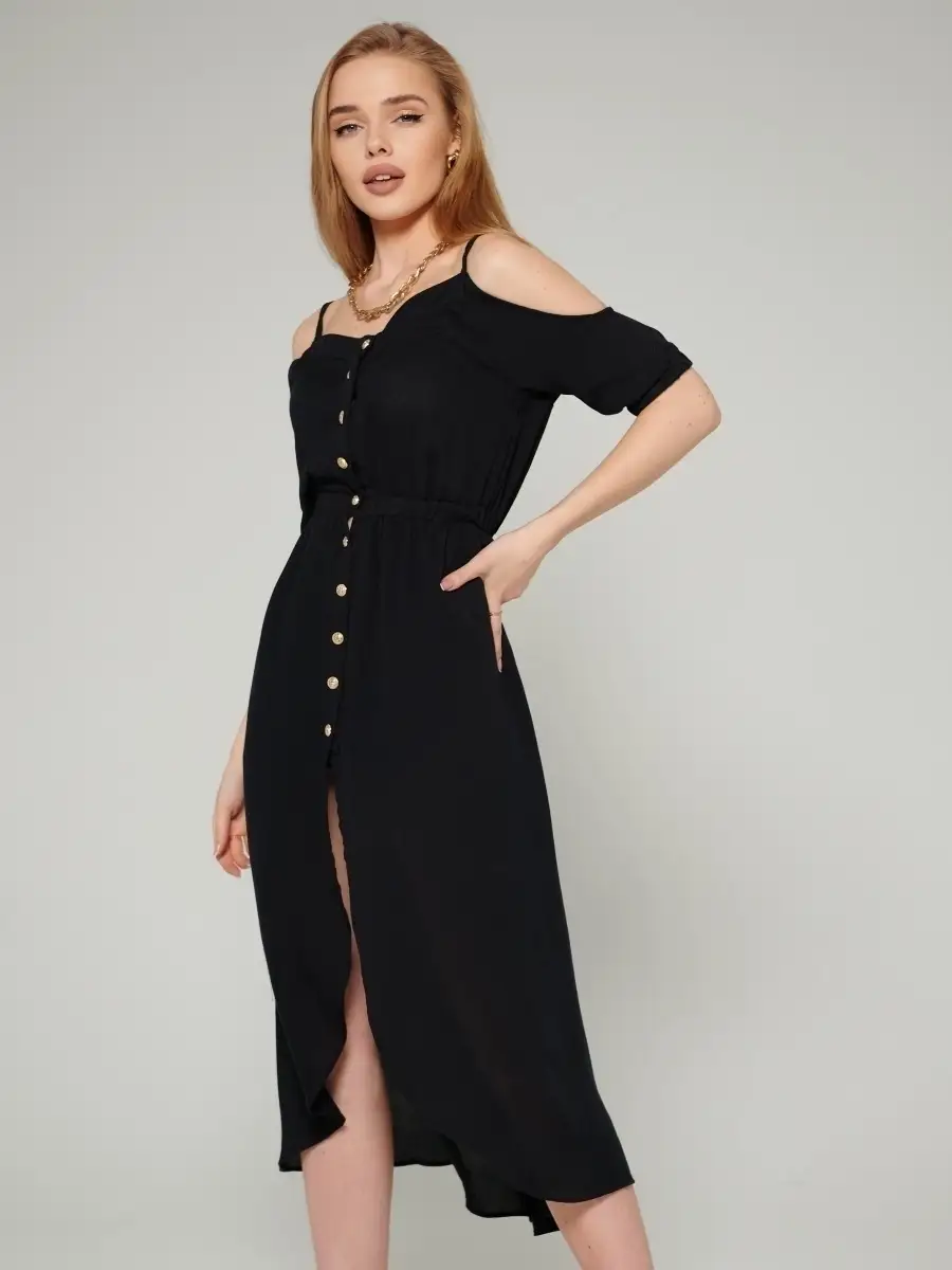 Черное платье летнее нарядное