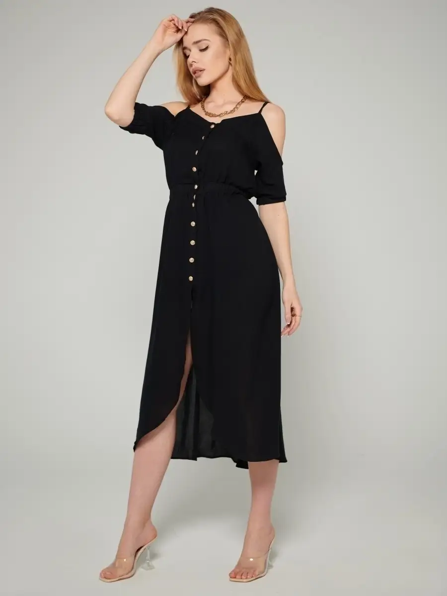 Черное платье летнее нарядное