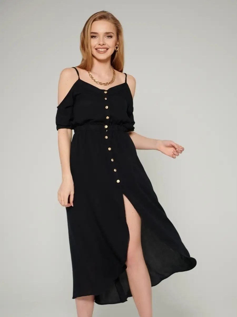 Черное платье летнее нарядное