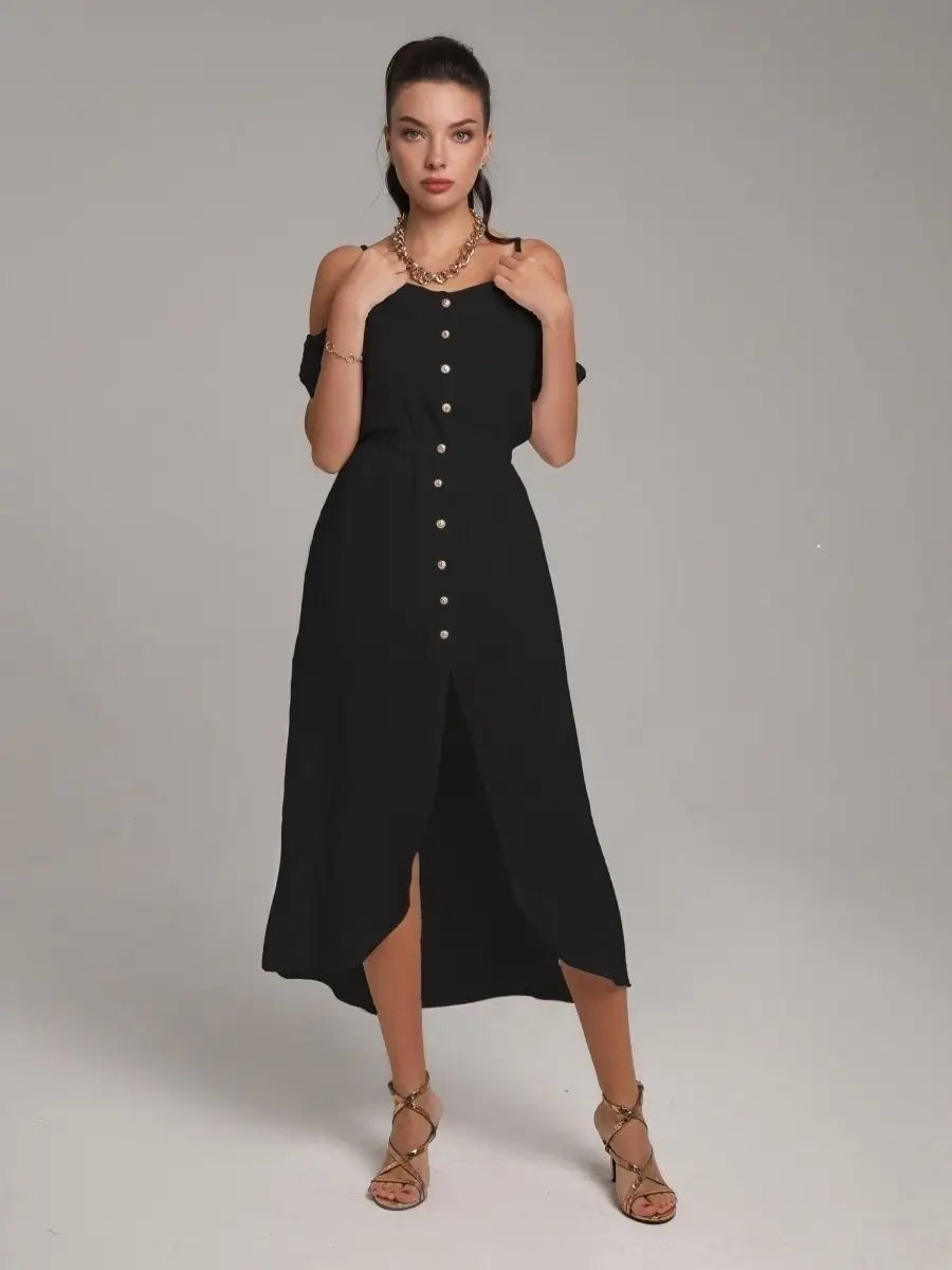 Черное платье летнее нарядное