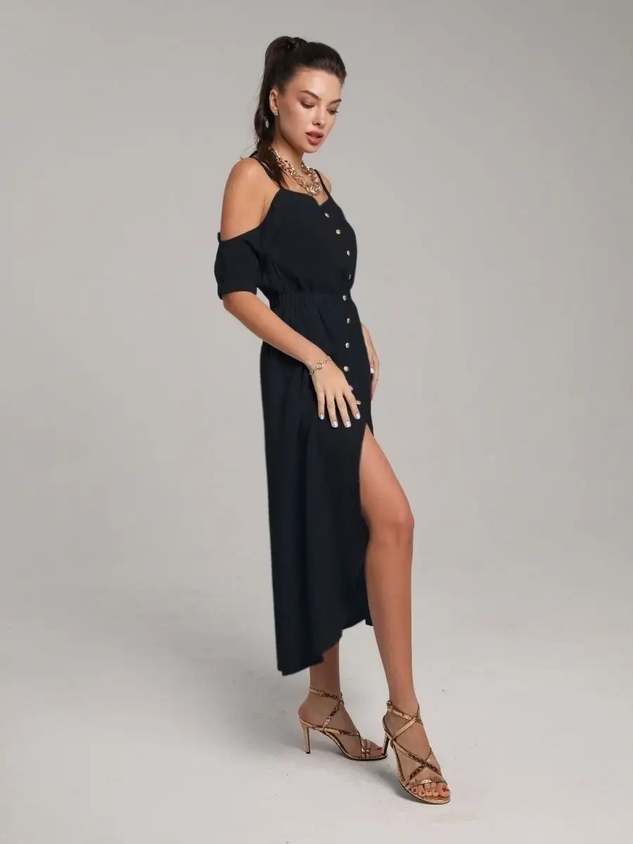 Черное платье летнее нарядное