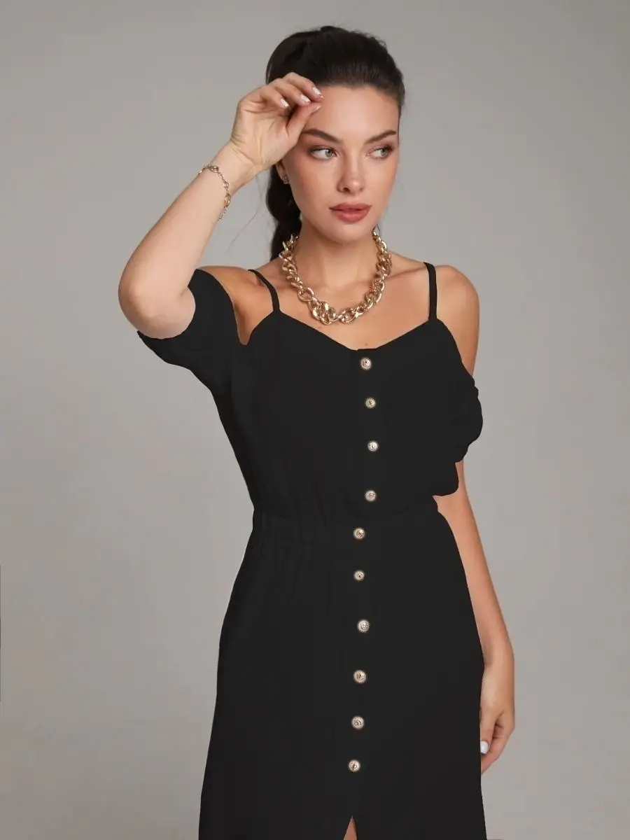 Черное платье летнее нарядное