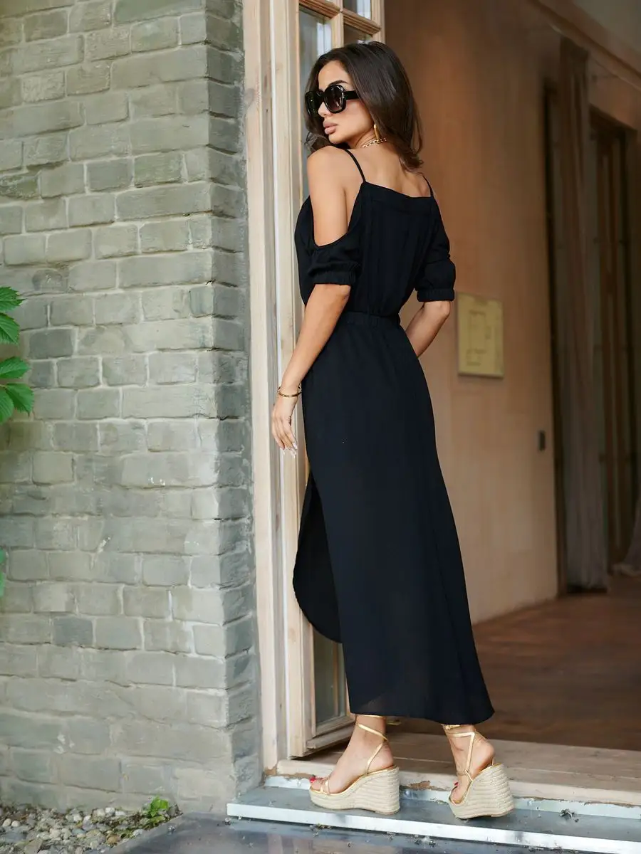 Черное платье летнее нарядное