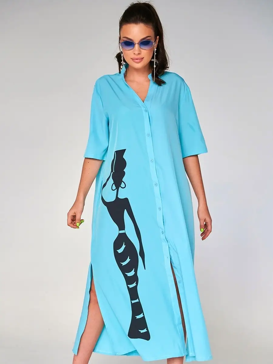 Платье рубашка летнее женское