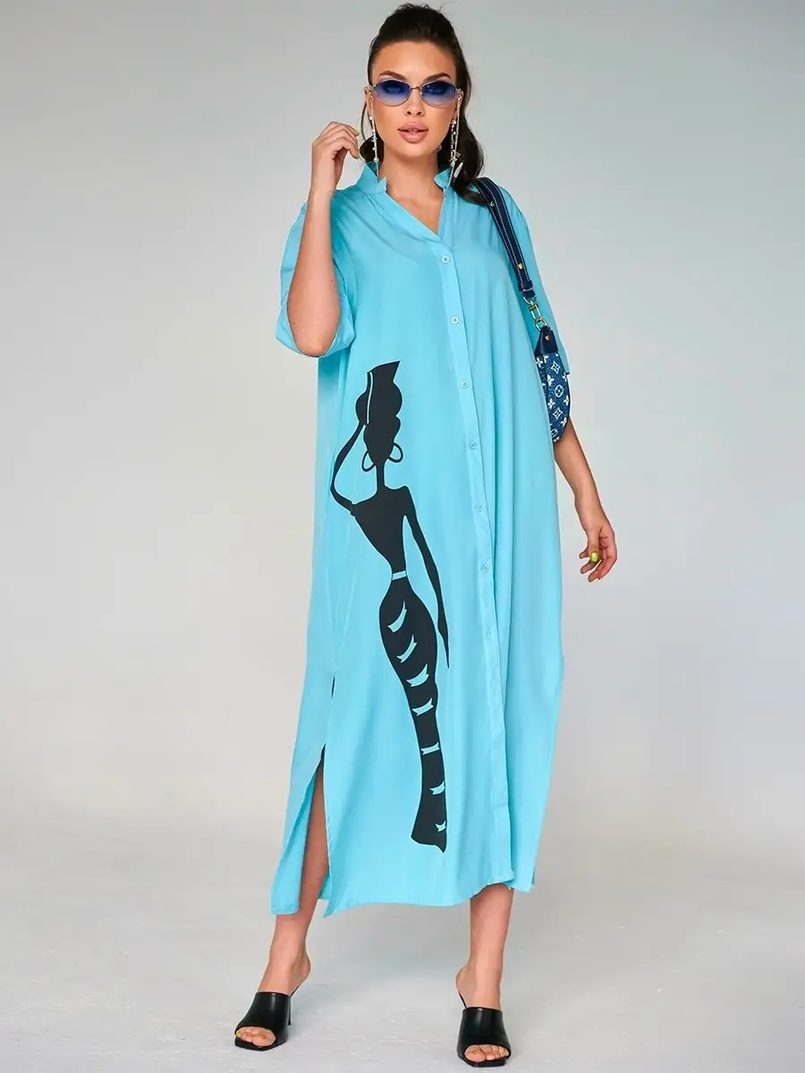 Платье рубашка летнее женское