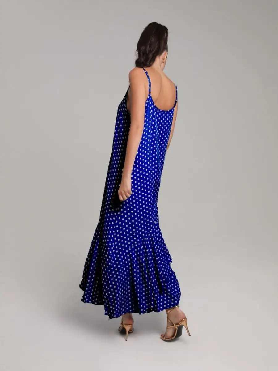 Синее платье женское сарафан летнее