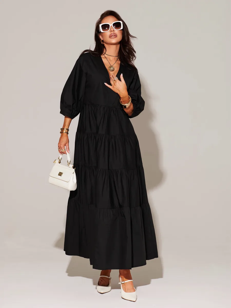 Черное платье длинное больших размеров