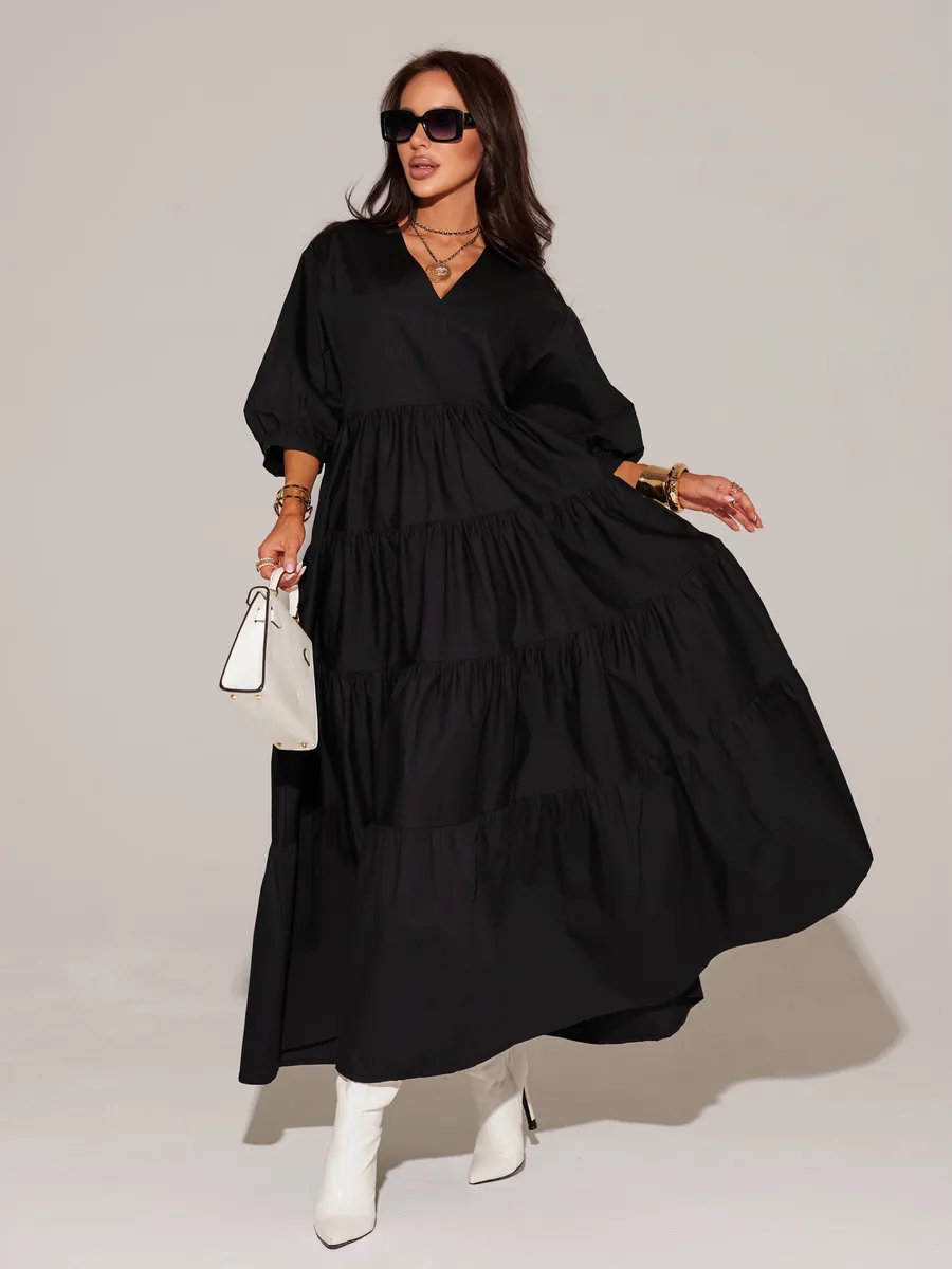 Черное платье длинное больших размеров