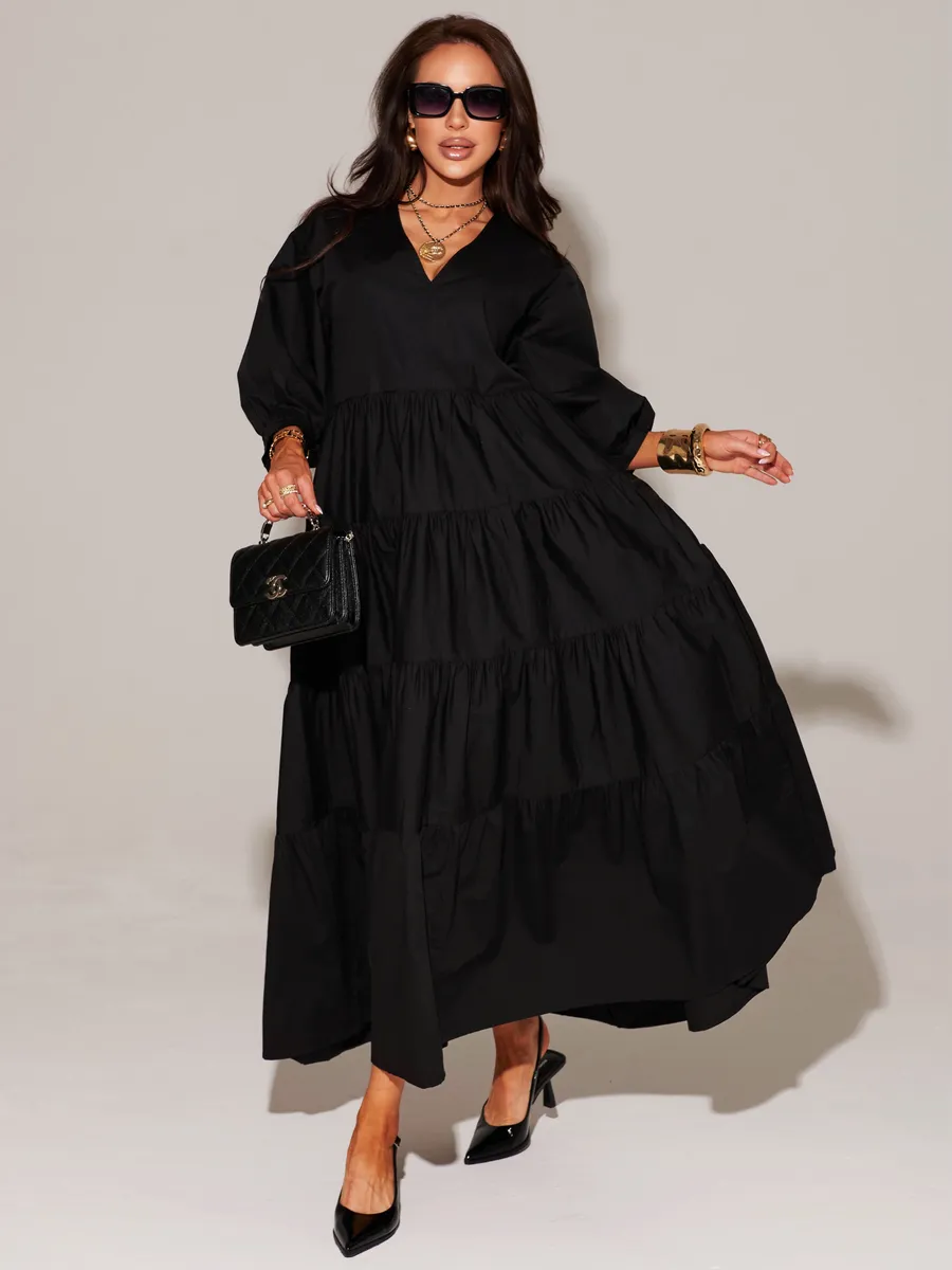 Черное платье длинное больших размеров