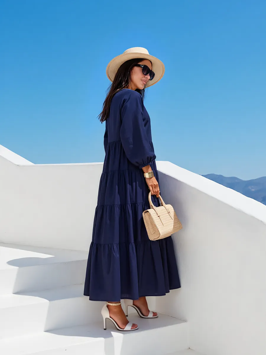 Темно-синее платье длинное больших размеров