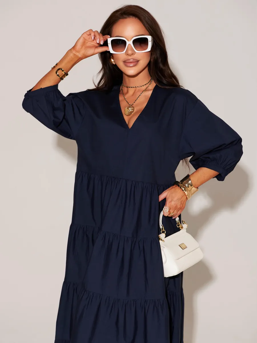 Темно-синее платье длинное больших размеров