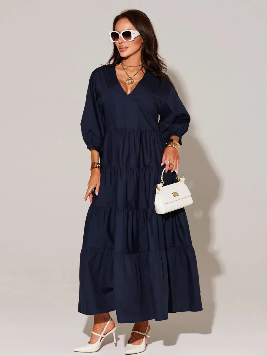 Темно-синее платье длинное больших размеров