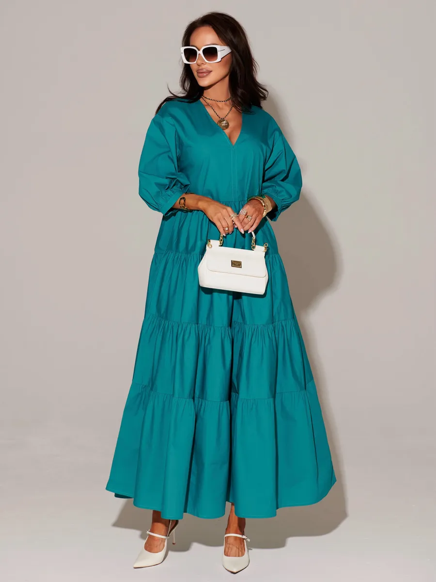 Морская волна платье длинное больших размеров