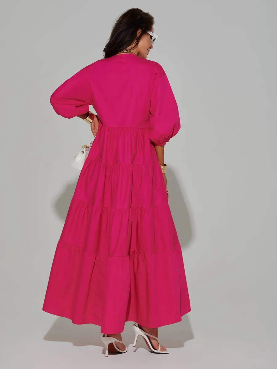Фуксия платье длинное больших размеров