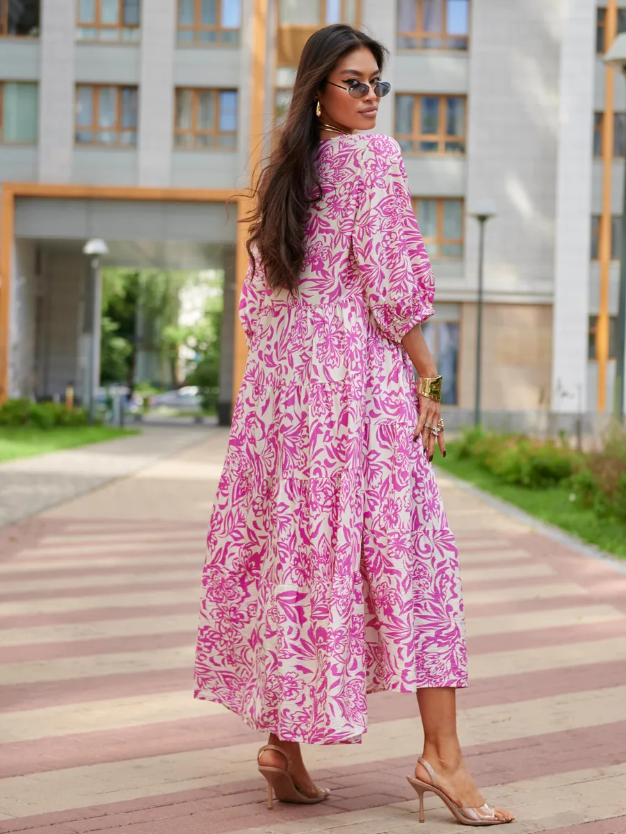 Розовое платье длинное больших размеров