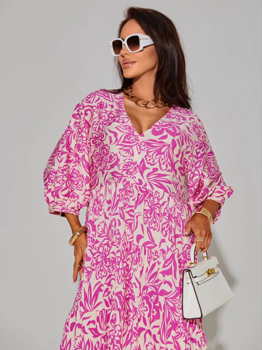 Розовое платье длинное больших размеров