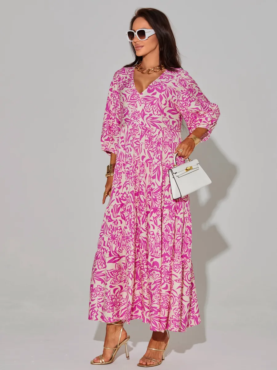 Розовое платье длинное больших размеров