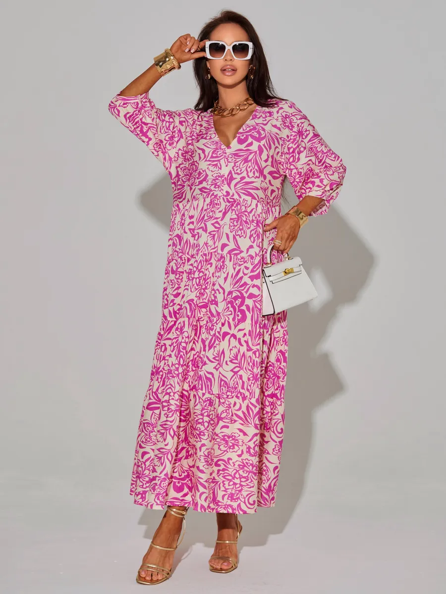 Розовое платье длинное больших размеров