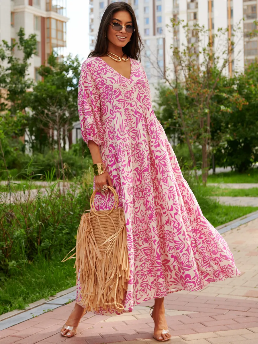 Розовое платье длинное больших размеров