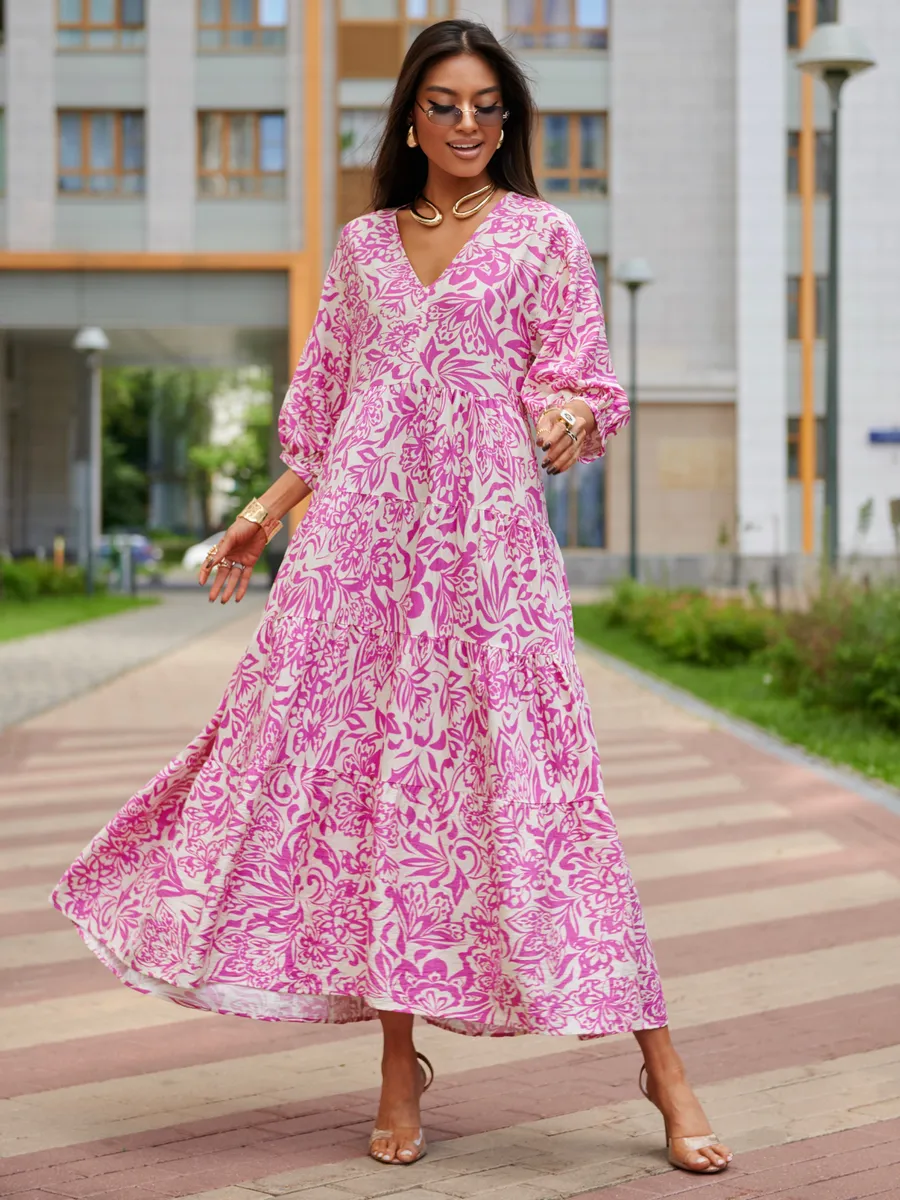 Розовое платье длинное больших размеров