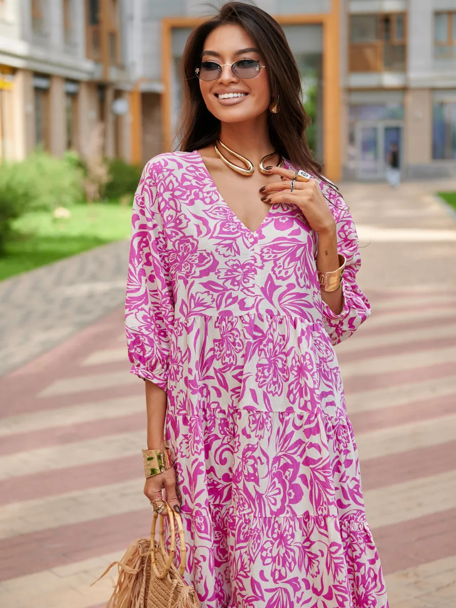 Розовое платье длинное больших размеров