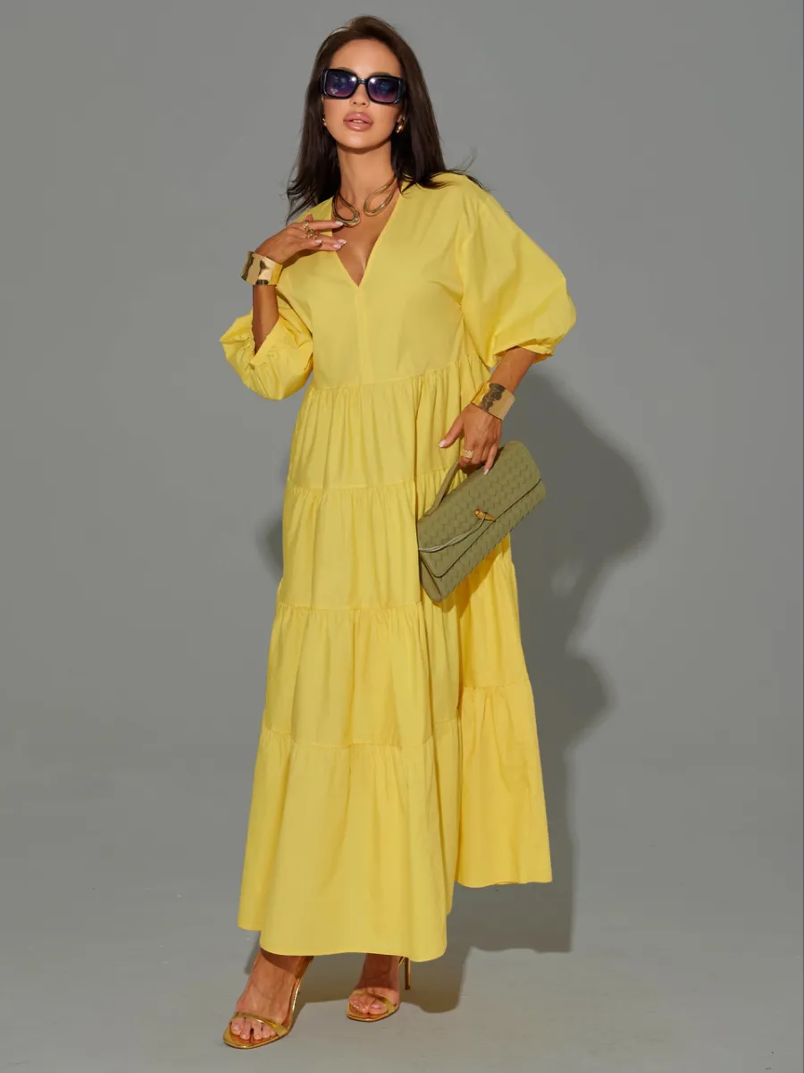 Желтое платье длинное больших размеров