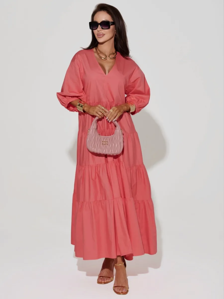 Розовое платье длинное больших размеров