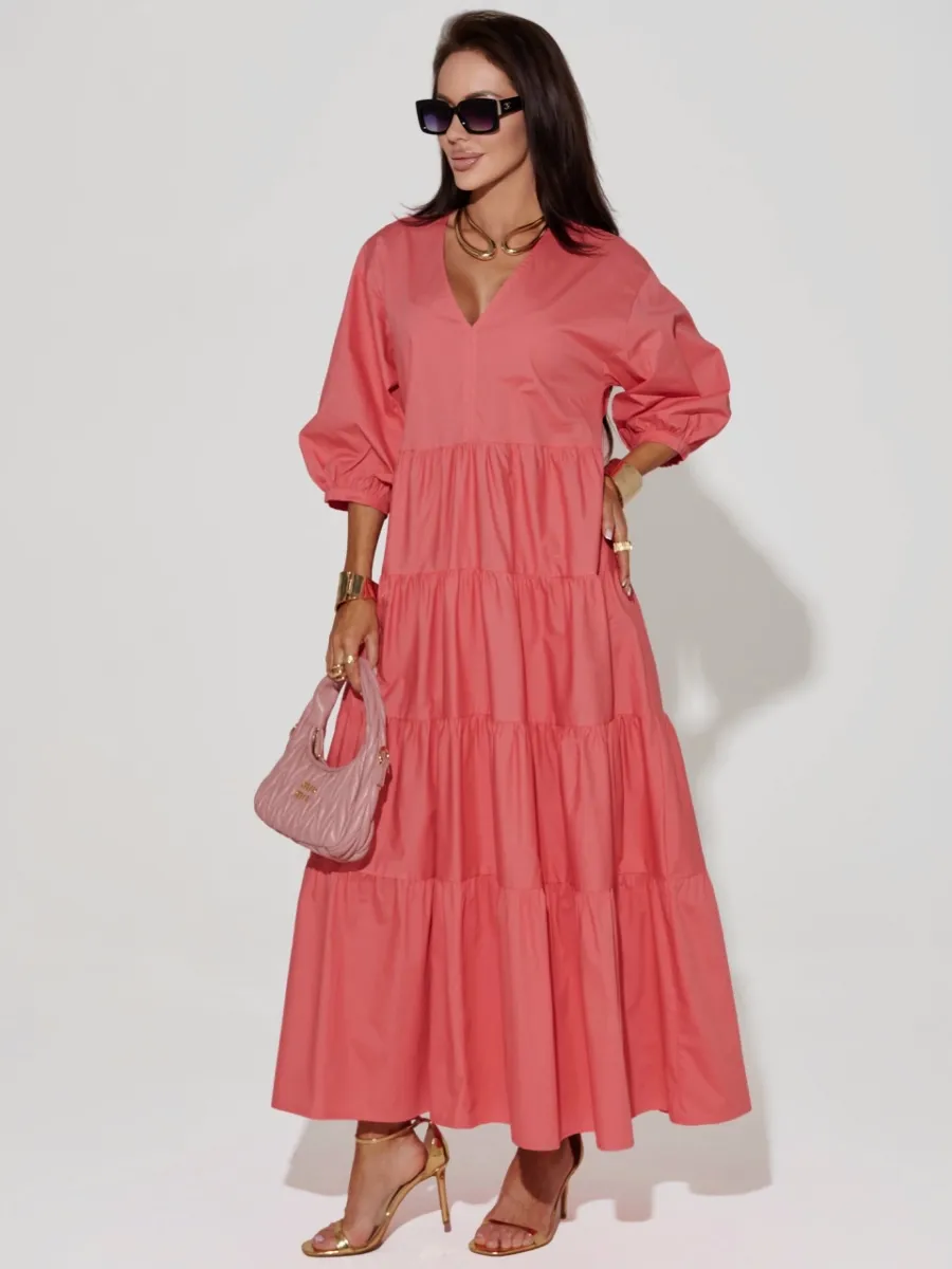 Розовое платье длинное больших размеров