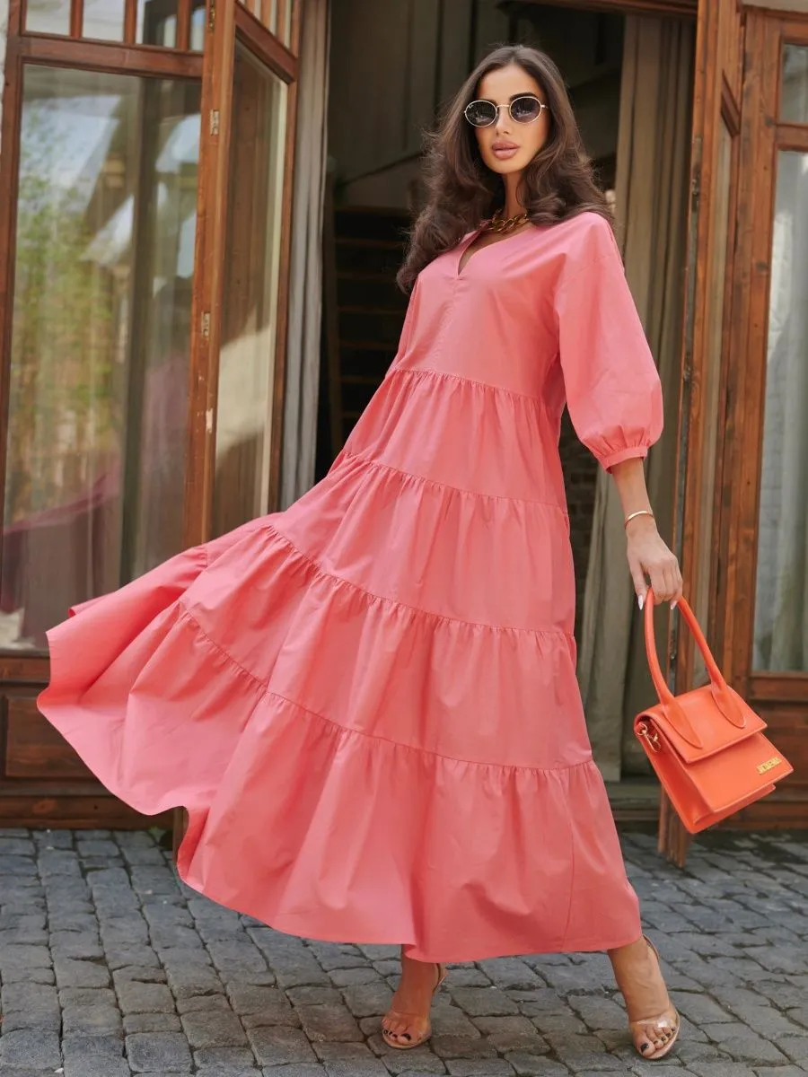 Розовое платье длинное больших размеров