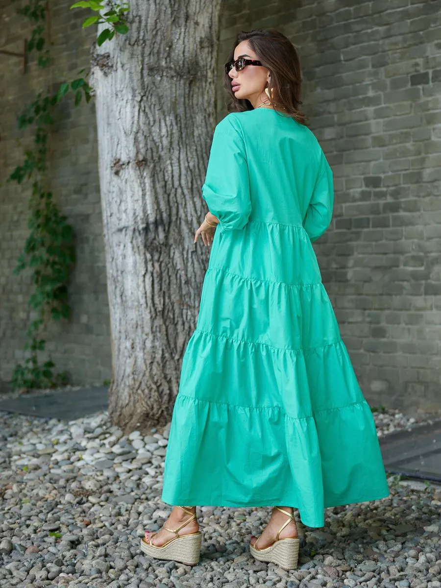 Бирюзовое платье длинное больших размеров