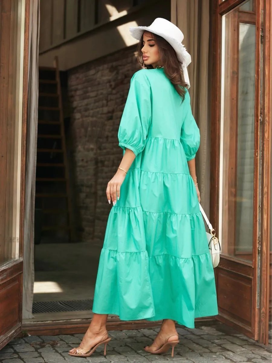 Бирюзовое платье длинное больших размеров