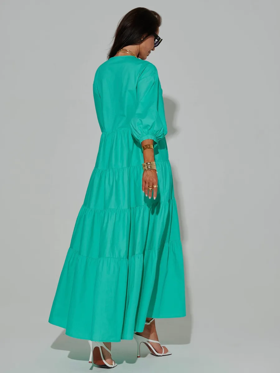 Бирюзовое платье длинное больших размеров