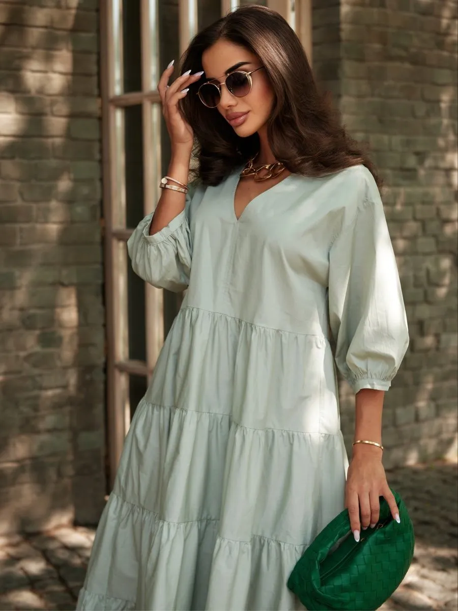Мятное платье длинное больших размеров