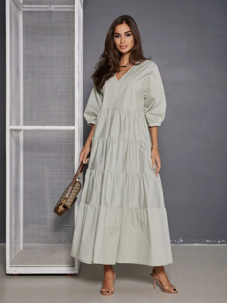 Мятное платье длинное больших размеров