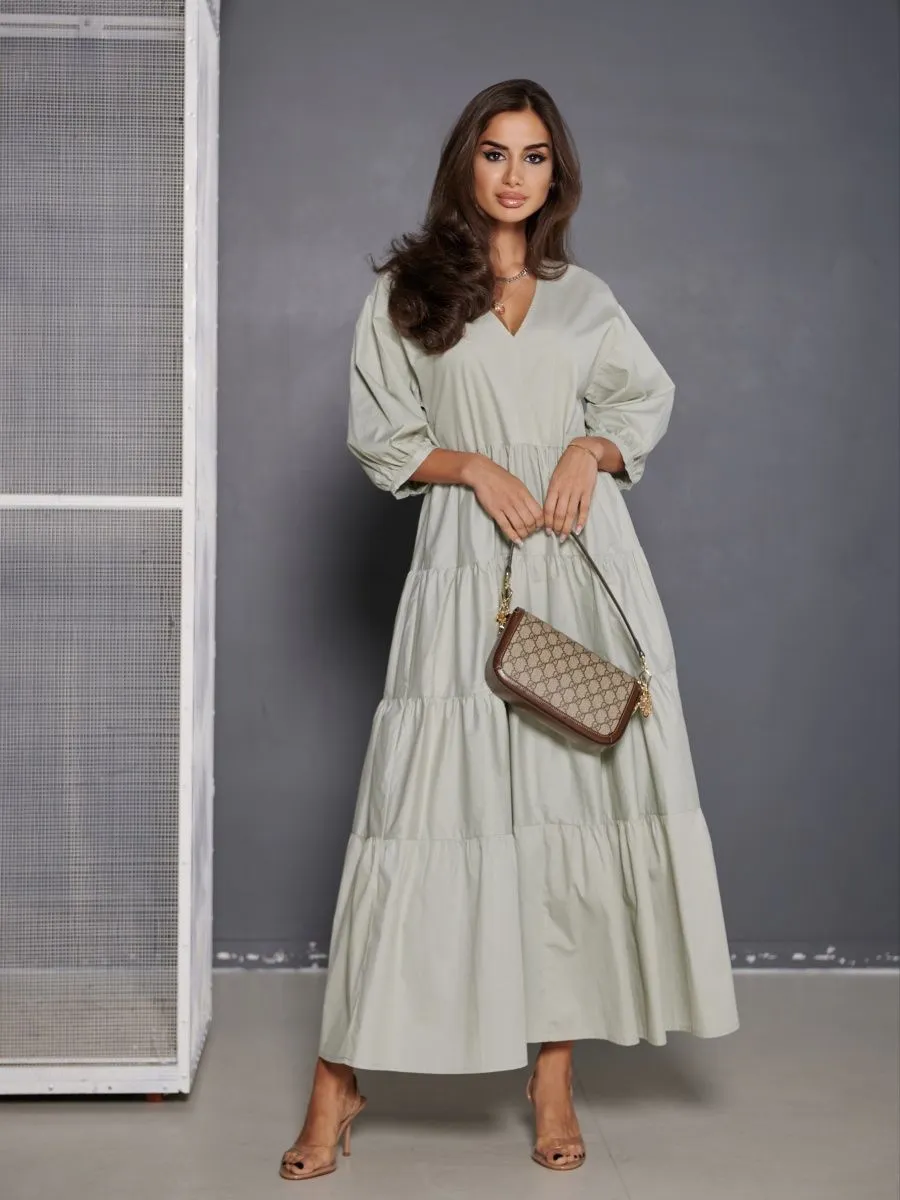 Мятное платье длинное больших размеров