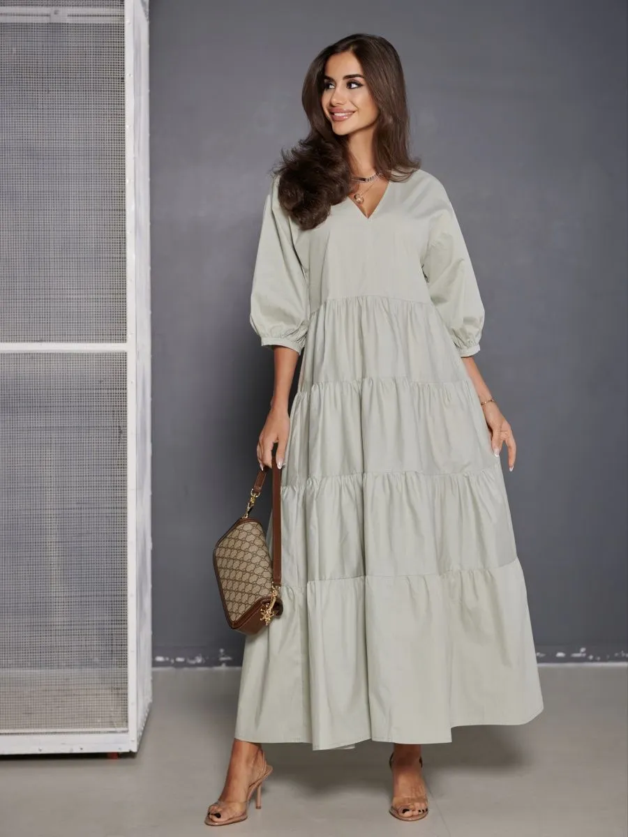 Мятное платье длинное больших размеров