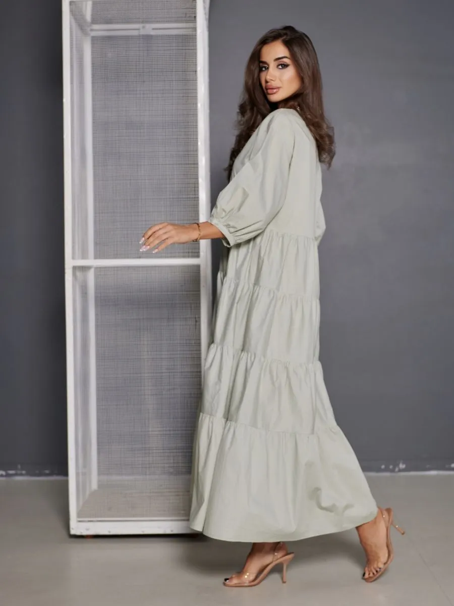 Мятное платье длинное больших размеров