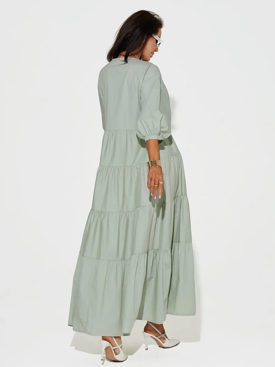 Мятное платье длинное больших размеров