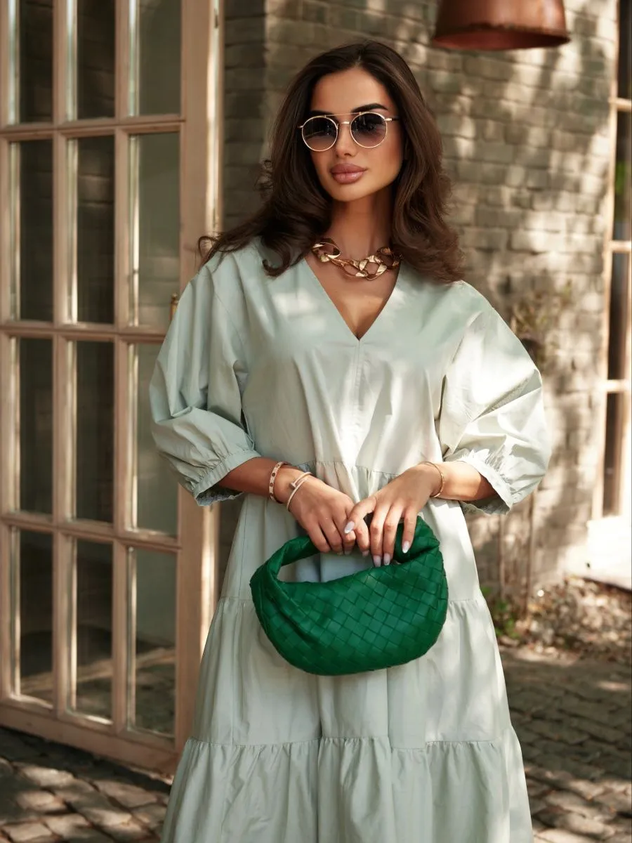 Мятное платье длинное больших размеров